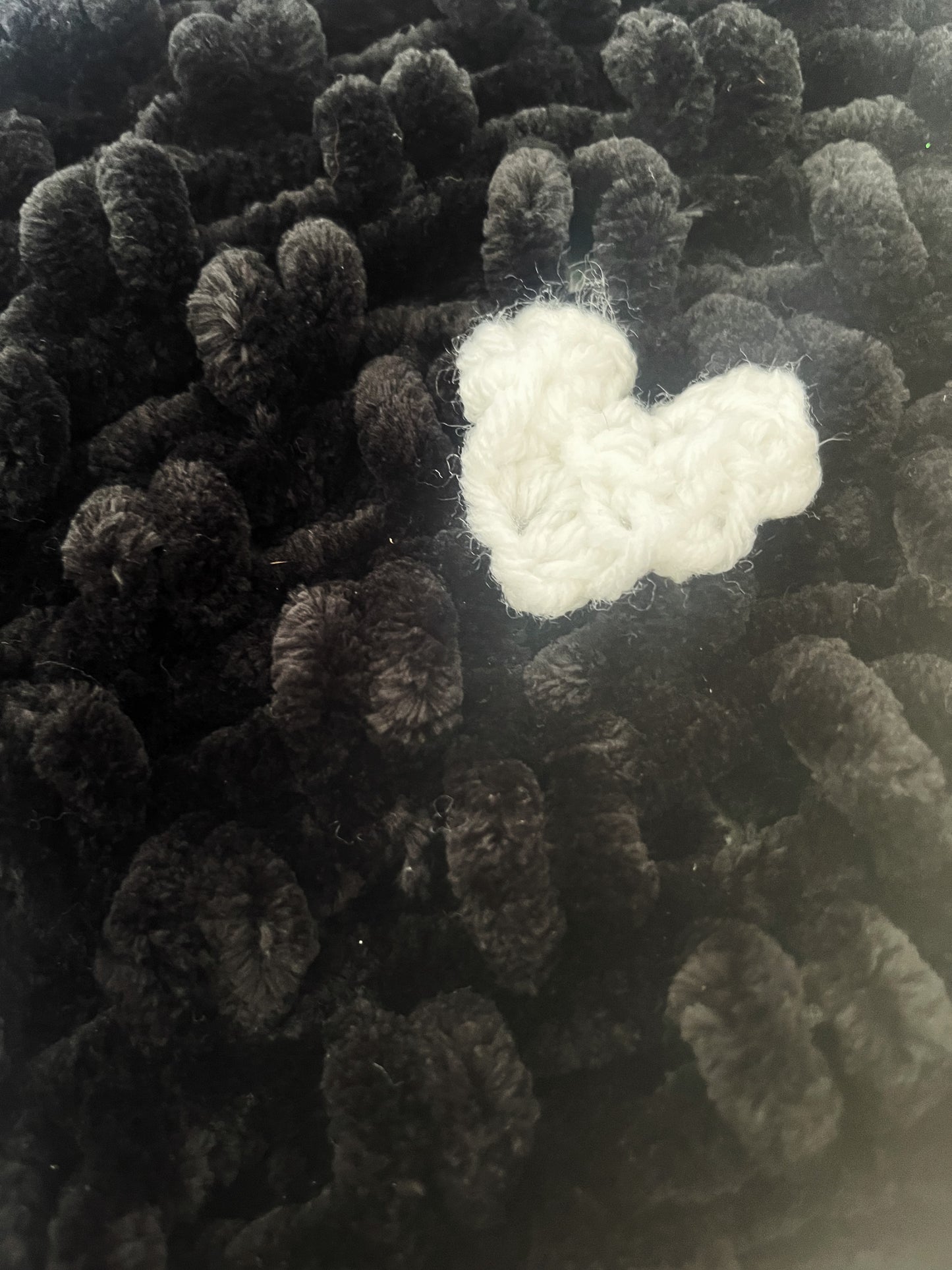 Snuggle Square with Heart Appliqués & Dummy Loop | Hand-Knitted Chenille Comforter