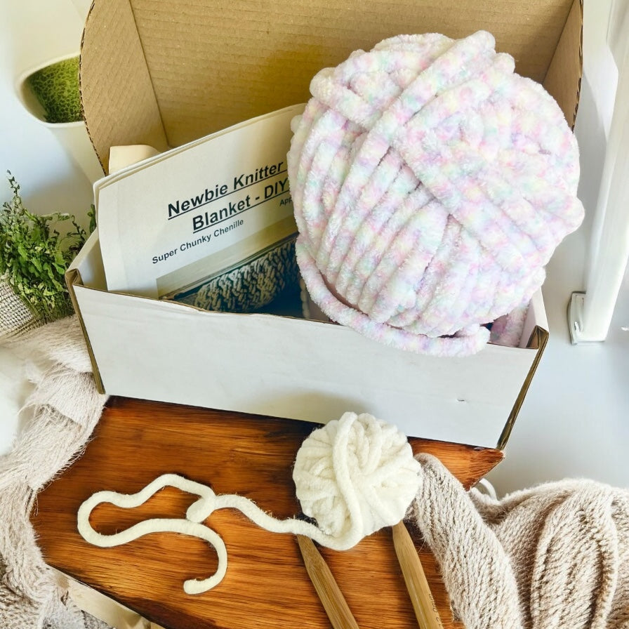 Newbie Knitter Baby Blanket DIY Knitting Kit
