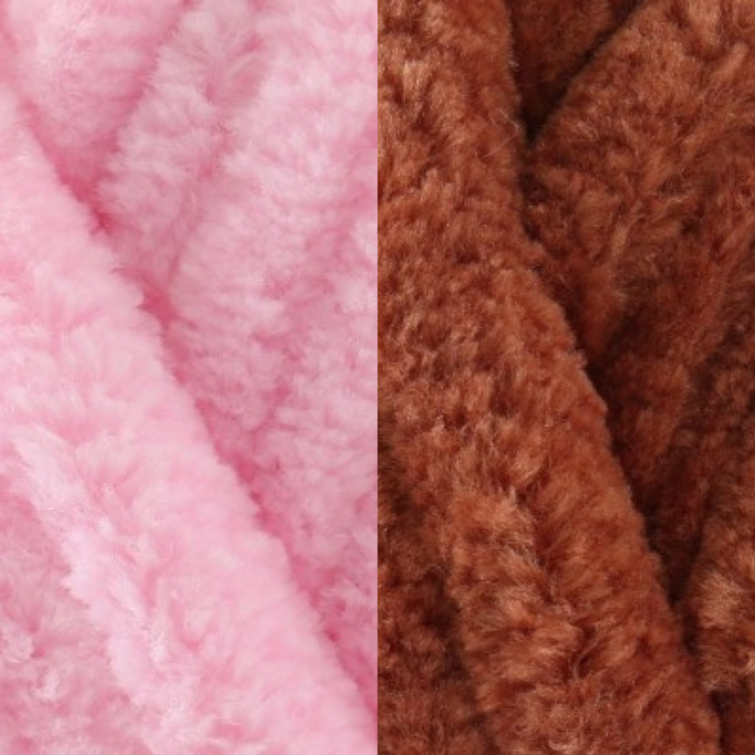 Marshmallow Snuggle Square | Hand-Knitted Chenille Comforter with Custom Two-Colour Design