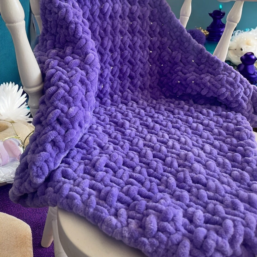 Knitted Chenille Baby Blanket + Matching Snuggle Square Comforter with Dummy Loop | Soft Baby Gift Set