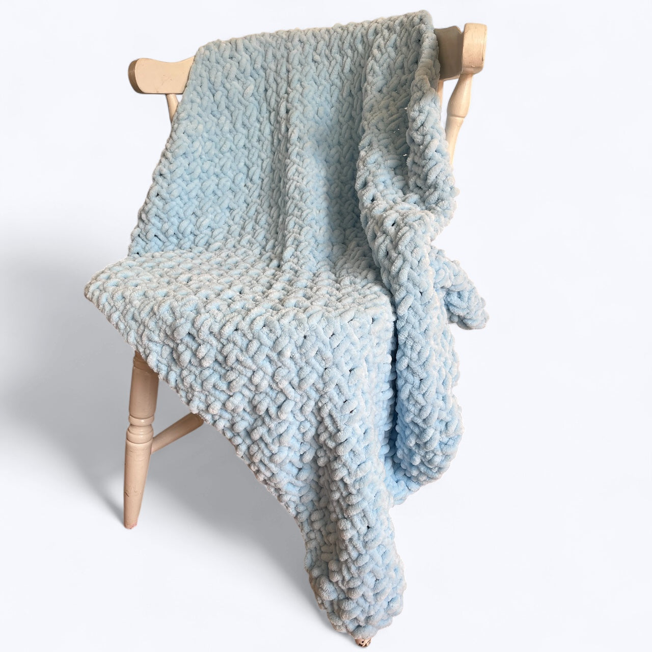 Knitted Chenille Toddler Blanket + Matching Snuggle Square with Dummy Loop | Soft Toddler Blanket Gift Set