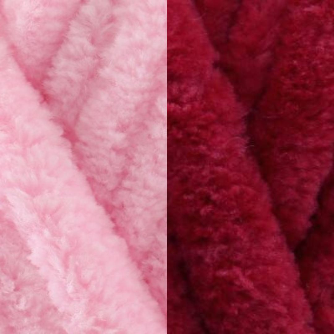 Marshmallow Snuggle Square | Hand-Knitted Chenille Comforter with Custom Two-Colour Design