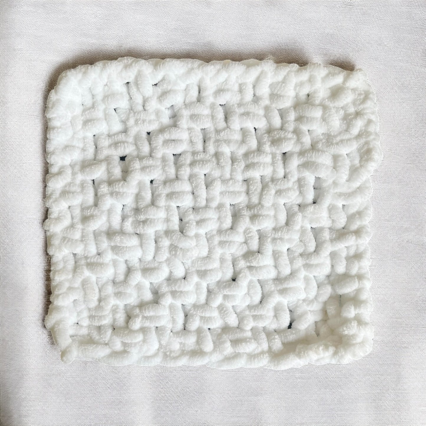 Knitted Chenille Baby Blanket + Matching Snuggle Square | Soft Baby Blanket Gift Set