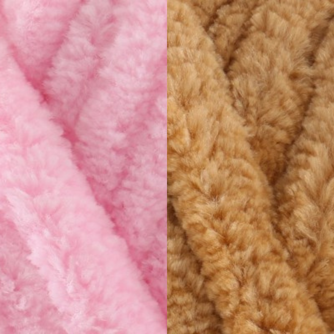 Marshmallow Snuggle Square | Hand-Knitted Chenille Comforter with Custom Two-Colour Design