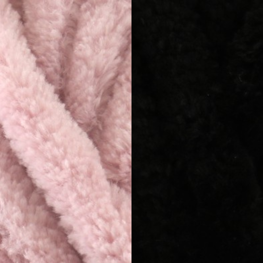 Marshmallow Snuggle Square | Hand-Knitted Chenille Comforter with Custom Two-Colour Design
