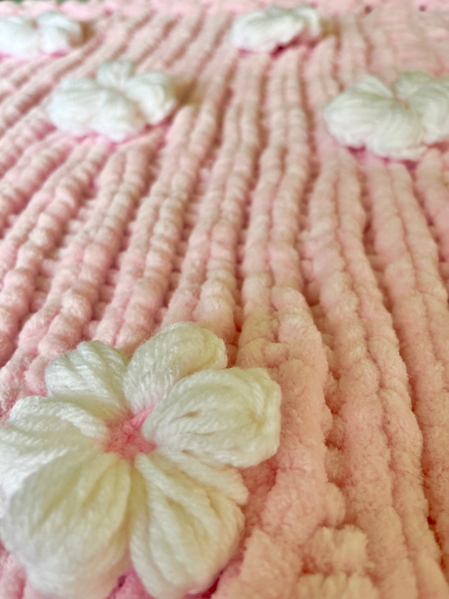 Puff Flower Baby Blanket
