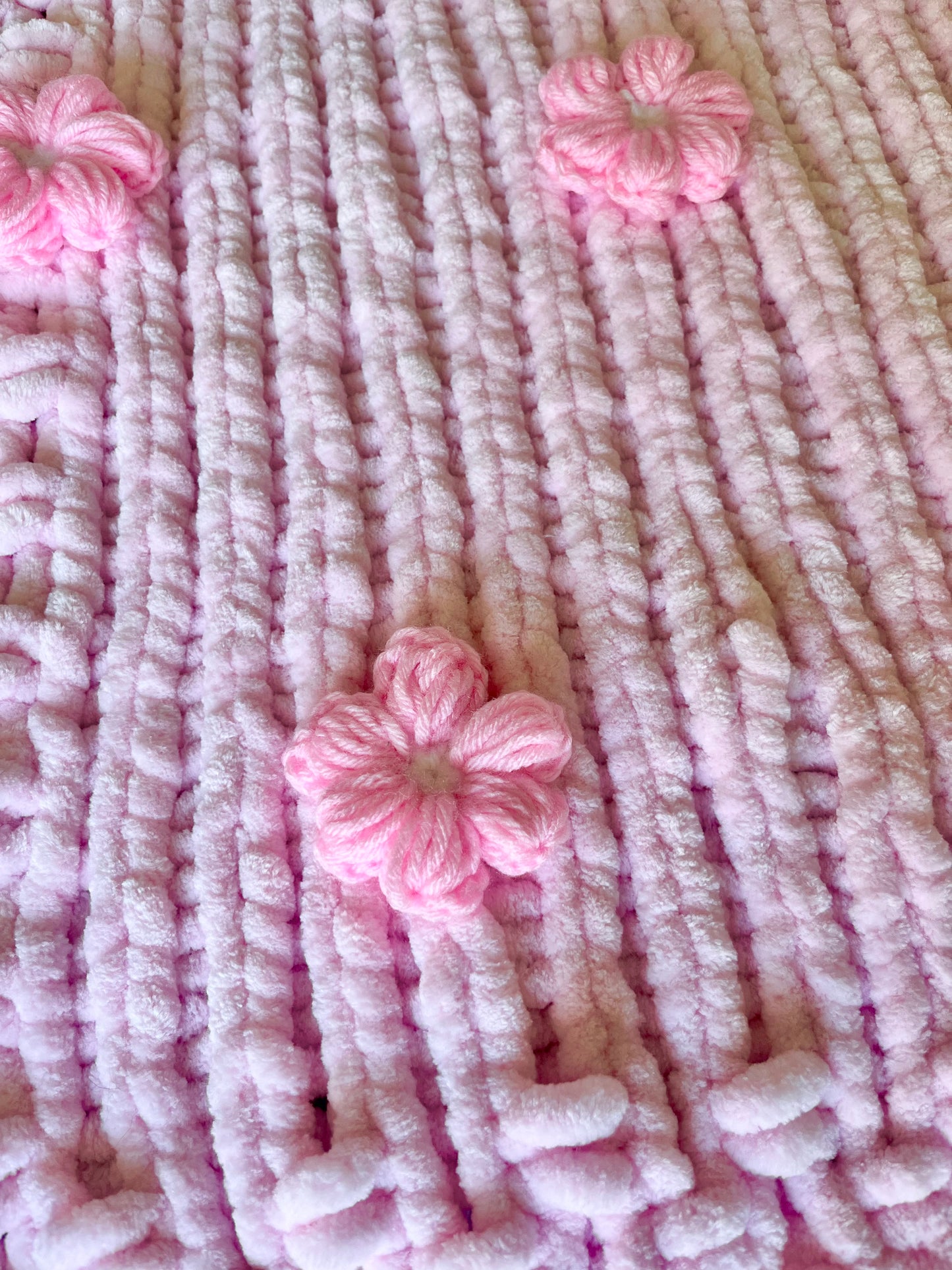 Puff Flower Baby Blanket
