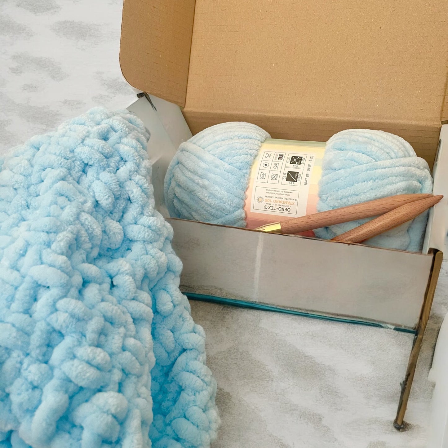 Newbie Knitter Baby Blanket DIY Knitting Kit