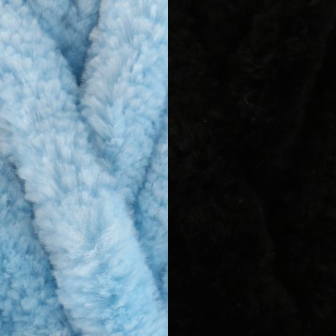 Marshmallow Snuggle Square | Hand-Knitted Chenille Comforter with Custom Two-Colour Design
