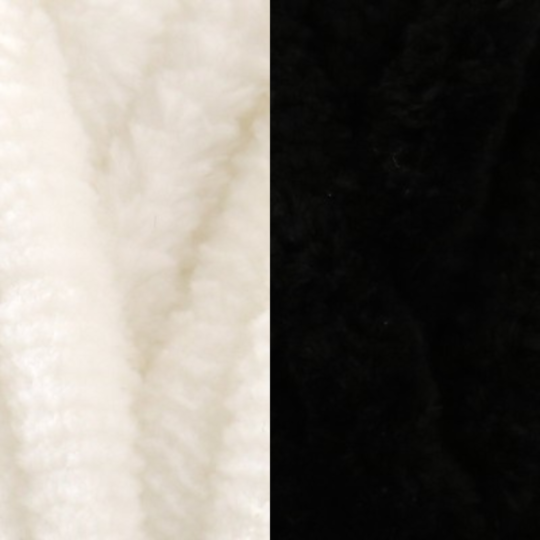 Marshmallow Snuggle Square | Hand-Knitted Chenille Comforter with Custom Two-Colour Design
