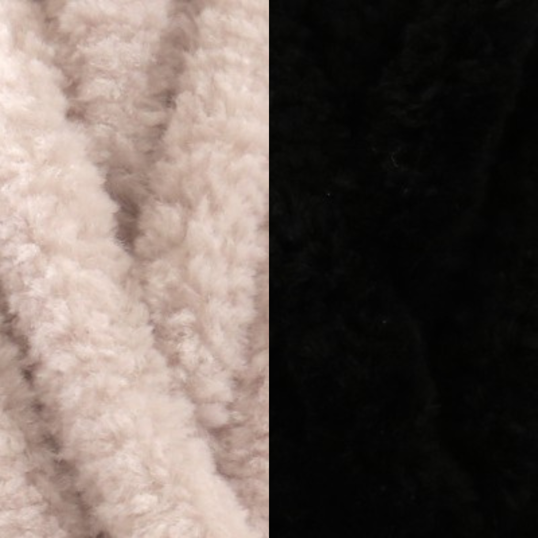 Marshmallow Snuggle Square | Hand-Knitted Chenille Comforter with Custom Two-Colour Design