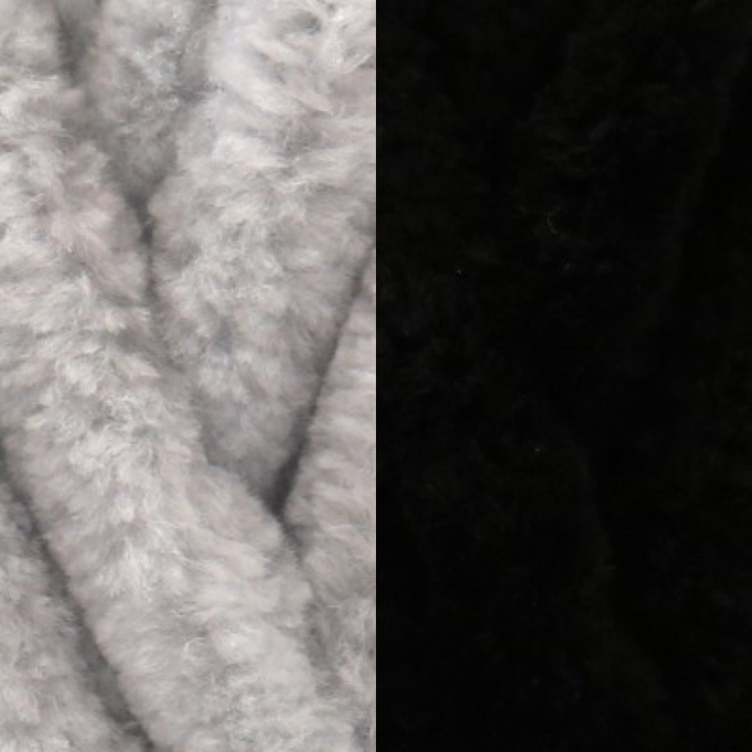 Marshmallow Snuggle Square | Hand-Knitted Chenille Comforter with Custom Two-Colour Design