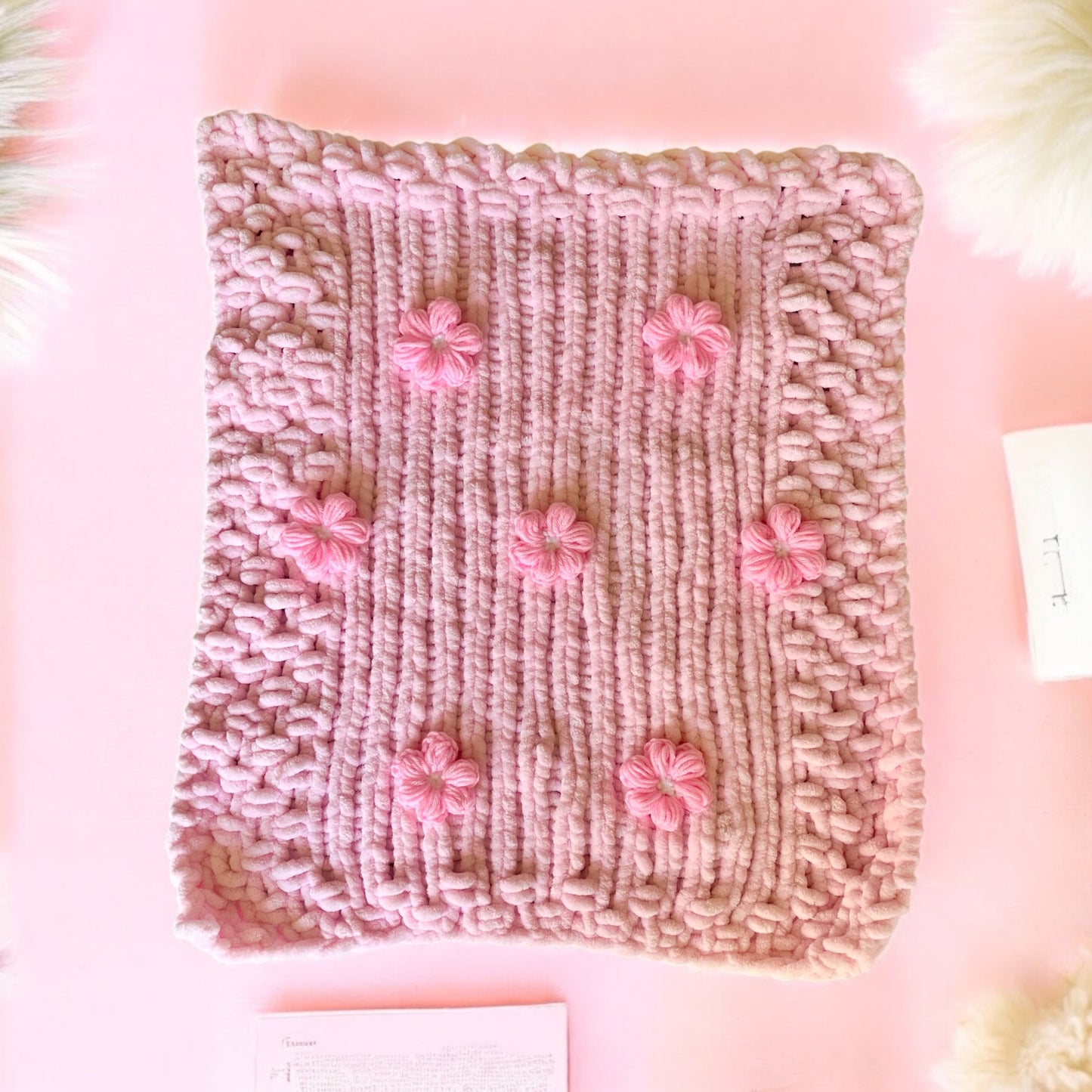Puff Flower Baby Blanket