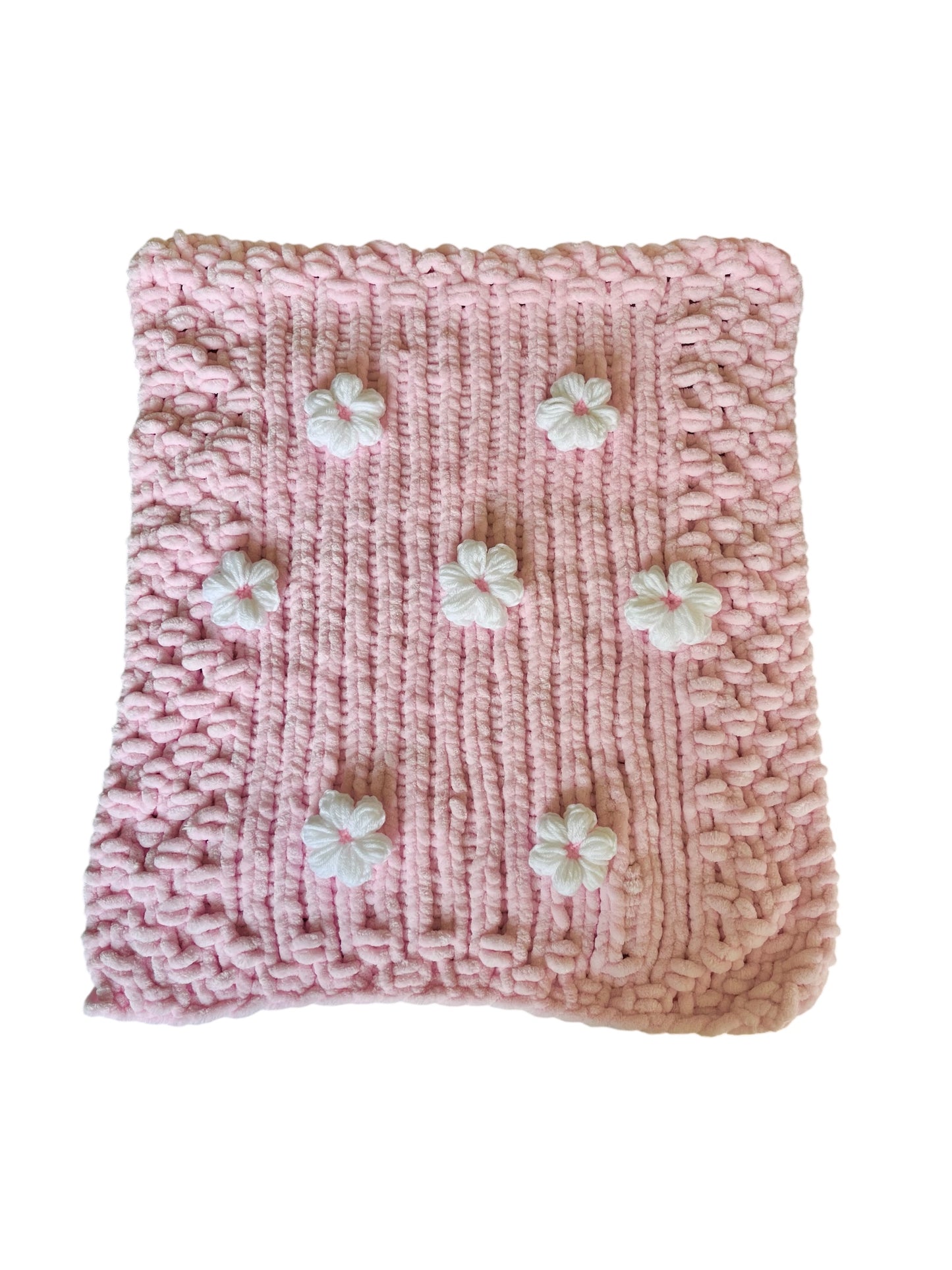 Puff Flower Baby Blanket