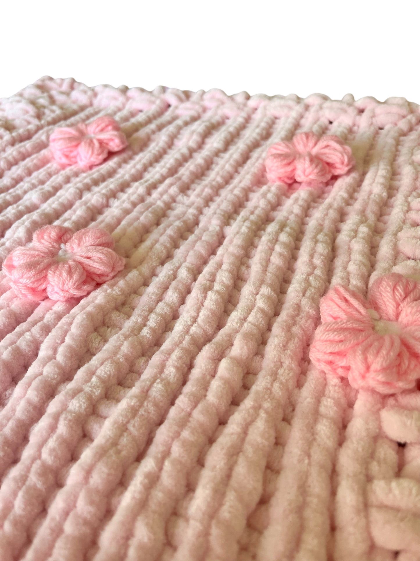Puff Flower Baby Blanket