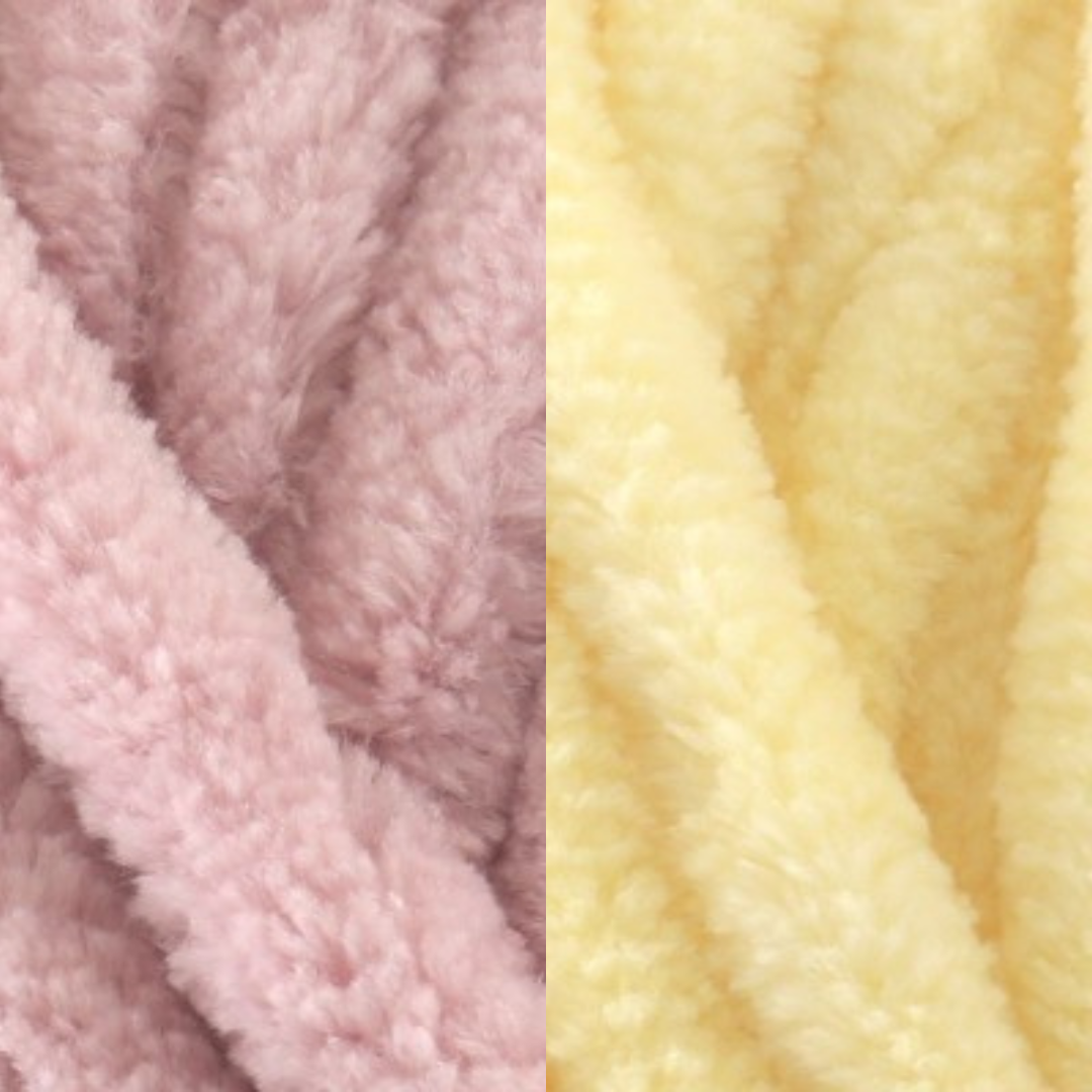 Marshmallow Snuggle Square | Hand-Knitted Chenille Comforter with Custom Two-Colour Design