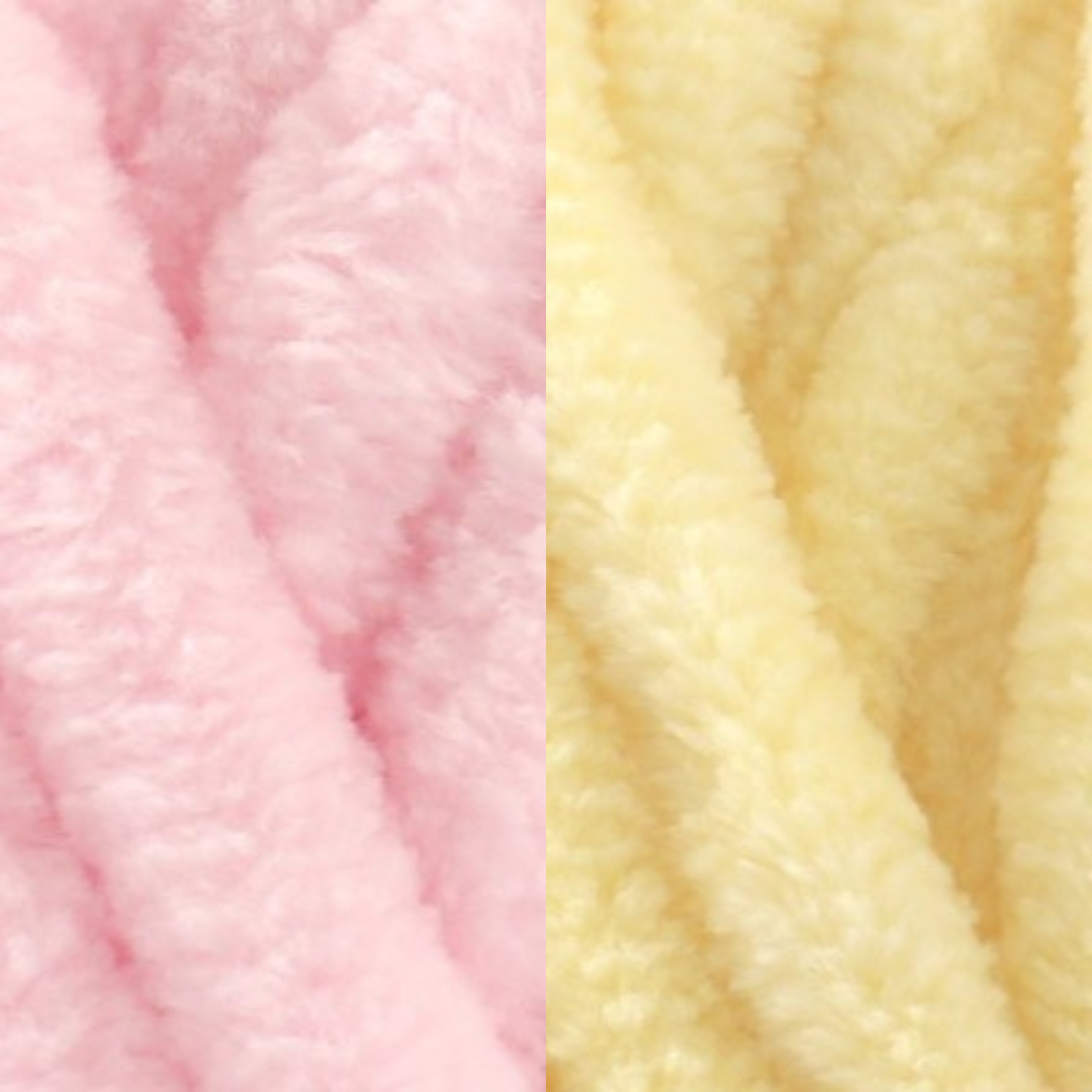 Marshmallow Snuggle Square | Hand-Knitted Chenille Comforter with Custom Two-Colour Design