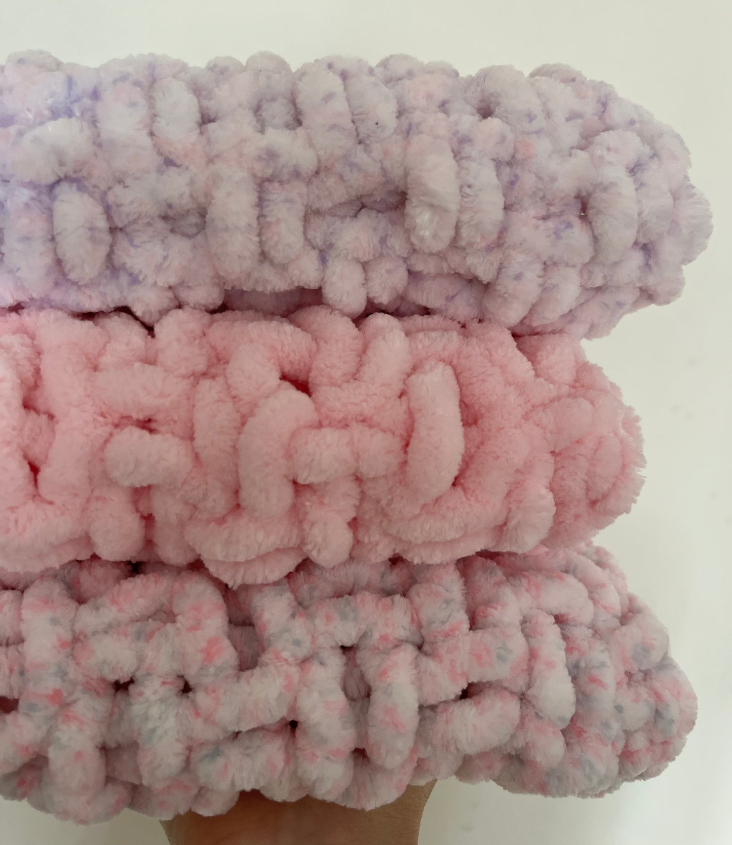 Snuggle Square Baby Comforter | Hand-Knitted Velvet Chenille, Super Chunky Knit (No Dummy Loop)