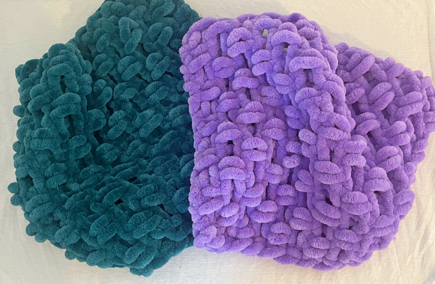Snuggle Square Baby Comforter | Hand-Knitted Velvet Chenille, Super Chunky Knit (No Dummy Loop)