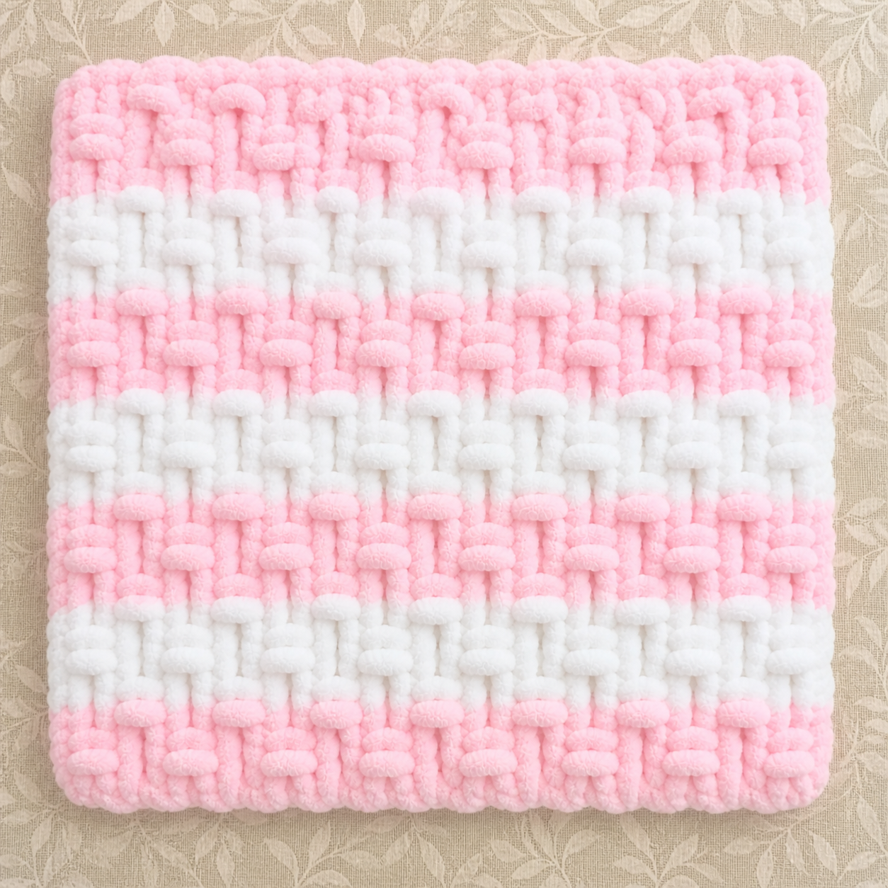Stripey Snuggle Square Comforter - Handmade Chenille Baby Dummy Blanket - Ready to Ship