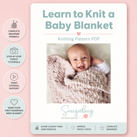 Learn to Knit a Baby Blanket for Beginners – Digital Pattern