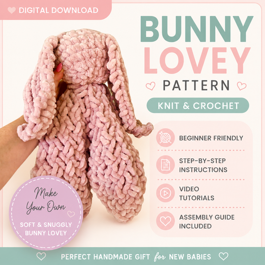 Knit and Crochet Bunny Comforter – Digital Download Pattern