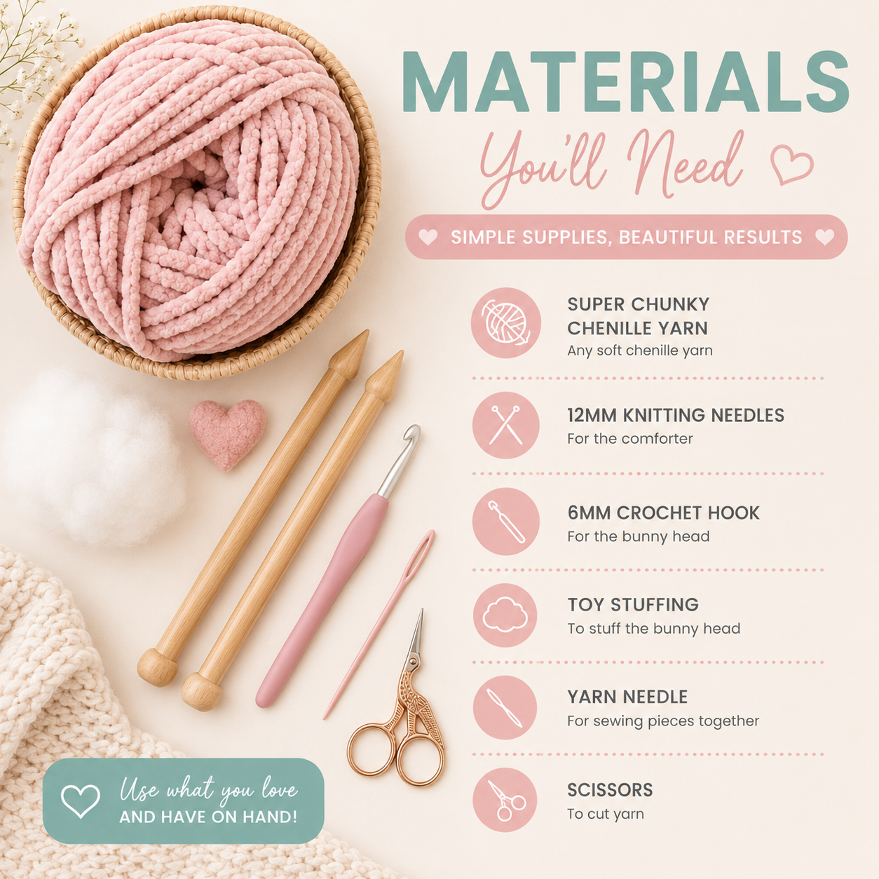 Knit and Crochet Bunny Comforter – Digital Download Pattern