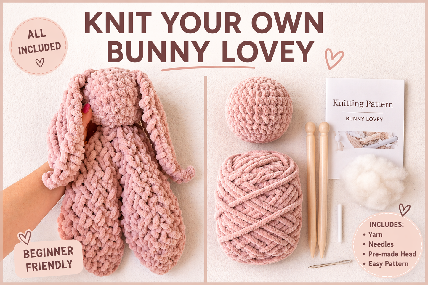 Snuggle Bunny Comforter Knitting Kit