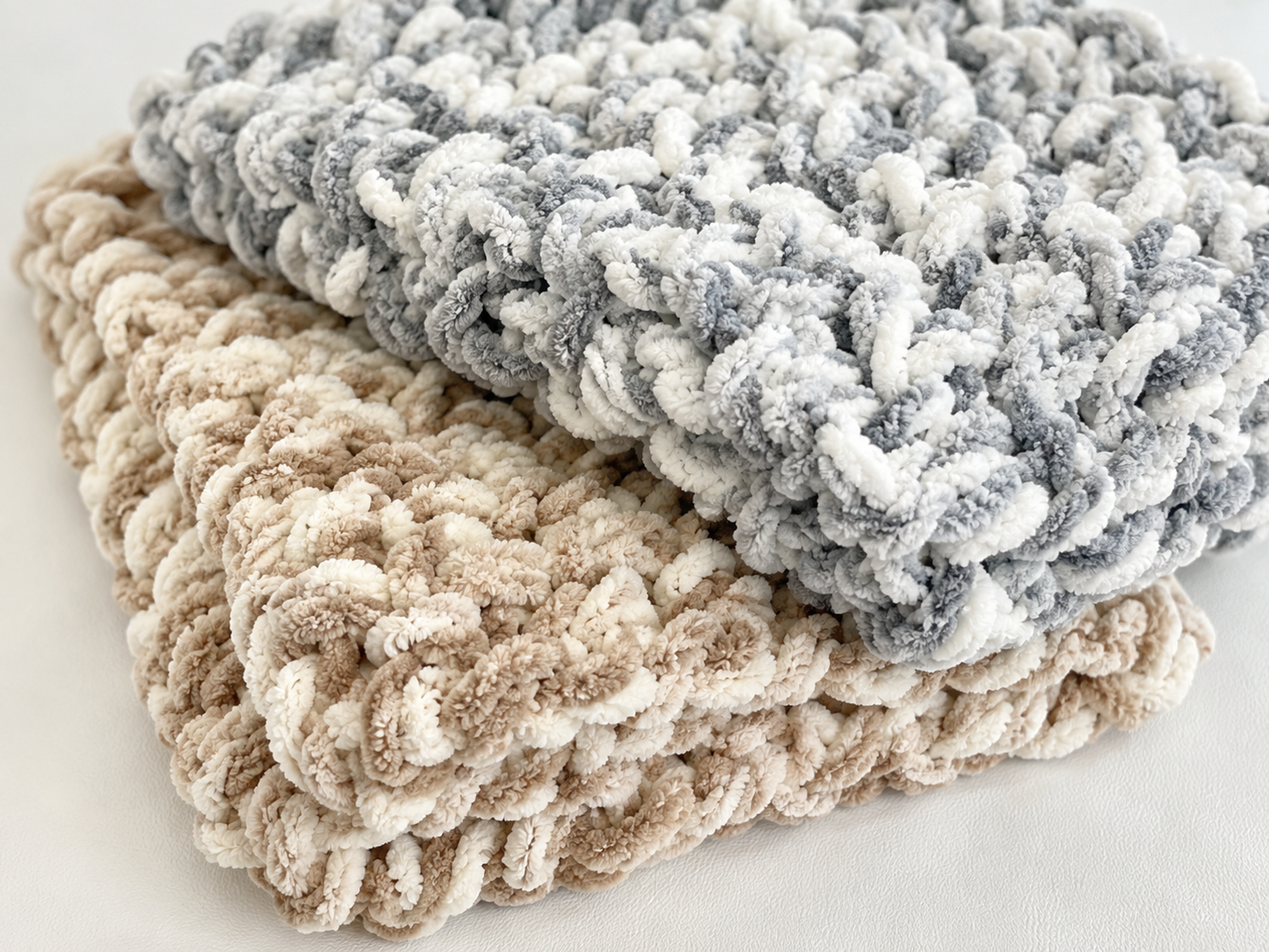 Colourful Chenille Baby Blanket – Hand-Knitted, Soft & Lightweight