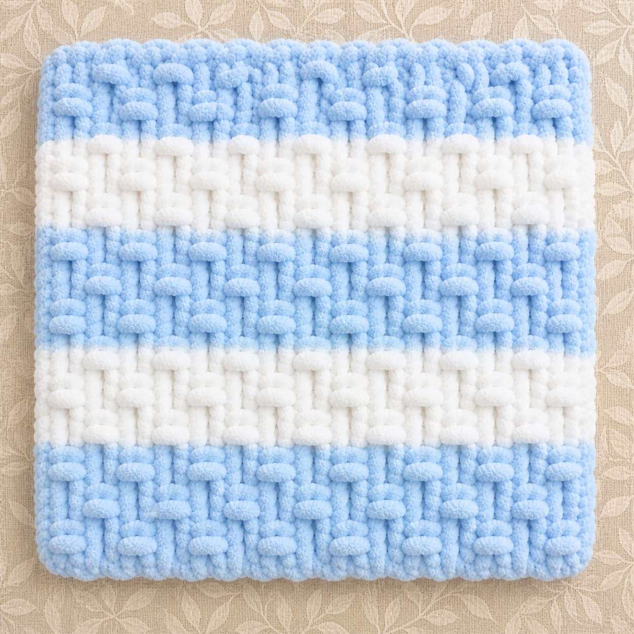 Stripey Snuggle Square Comforter - Handmade Chenille Baby Dummy Blanket - Ready to Ship