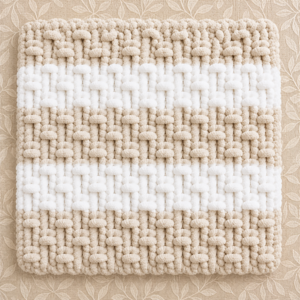 Stripey Snuggle Square Comforter - Handmade Chenille Baby Dummy Blanket - Ready to Ship