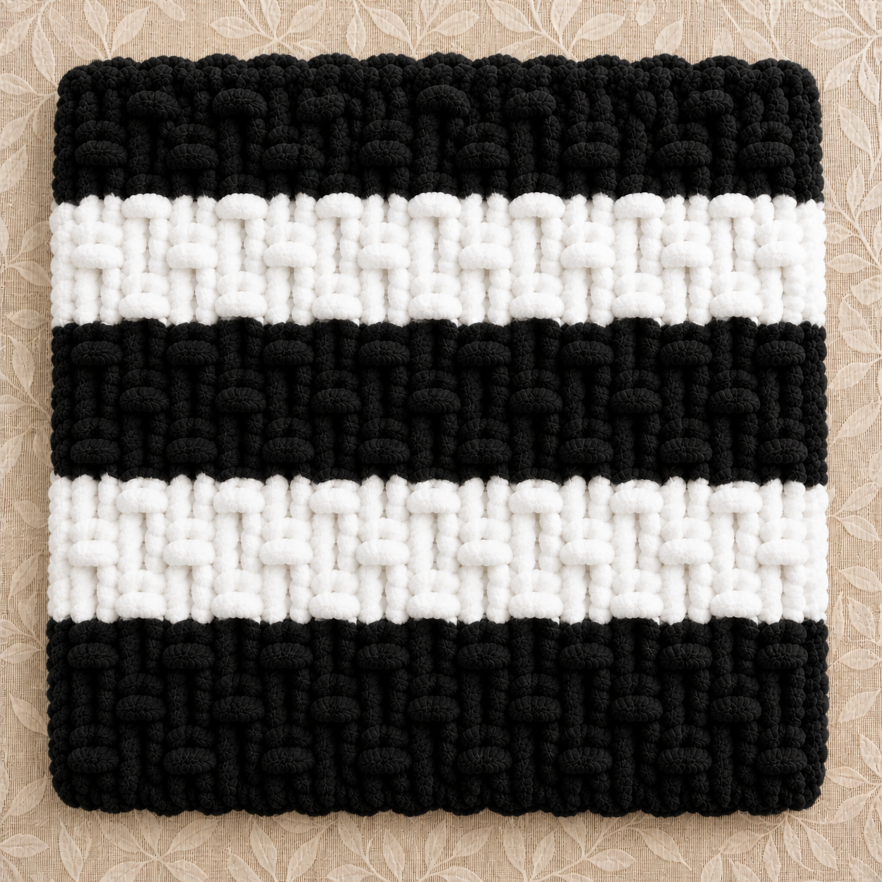 Stripey Snuggle Square Comforter - Handmade Chenille Baby Dummy Blanket - Ready to Ship