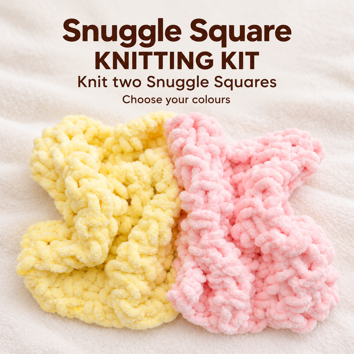 Beginner Snuggle Square Knitting Kit – Make Two Baby Comforters