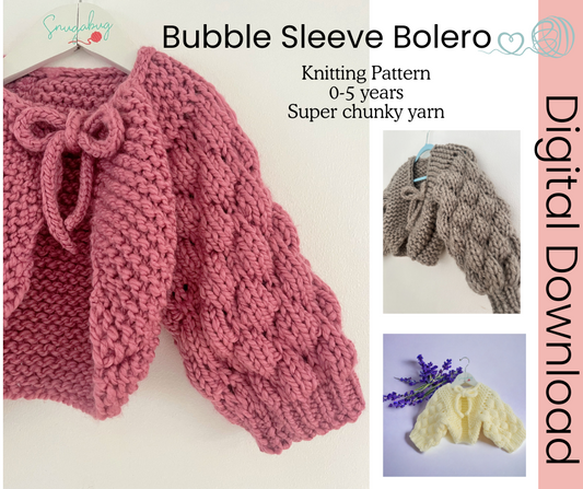 Bubble Sleeve Bolero - Digital Download Knitting Pattern