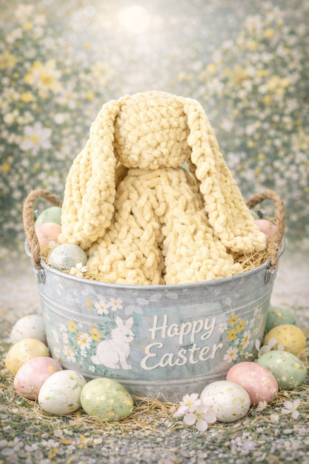 Knit and Crochet Bunny Comforter – Digital Download Pattern