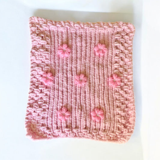 Puff Flower Toddler Blanket