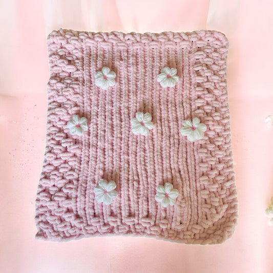 Puff Flower Baby Blanket