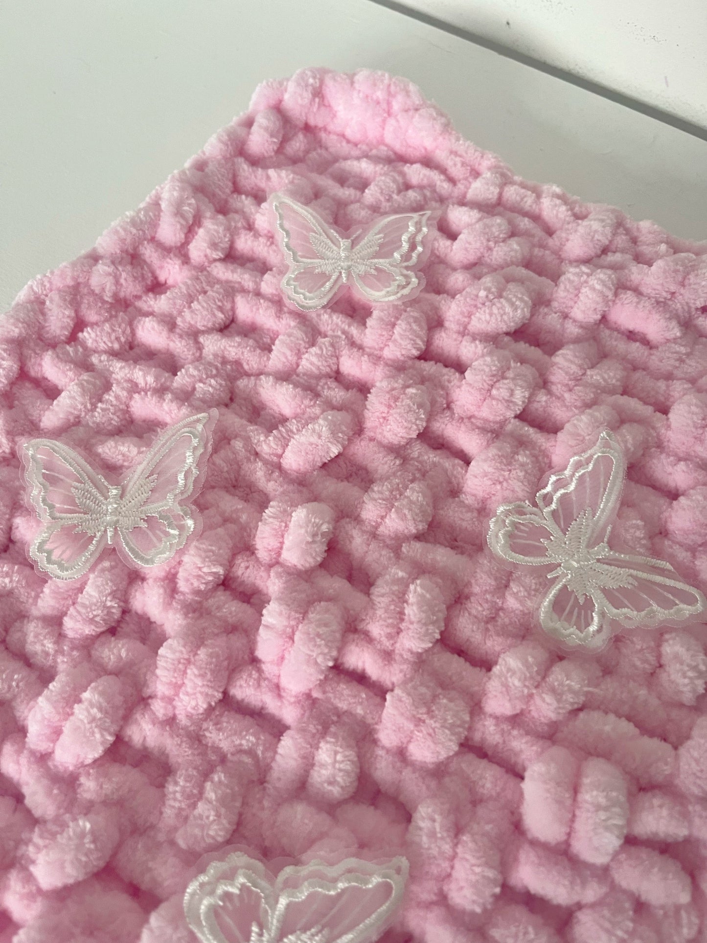 Butterfly Snuggle Square WITH Dummy Loop - Super Chunky Knit - Velvet Chenille