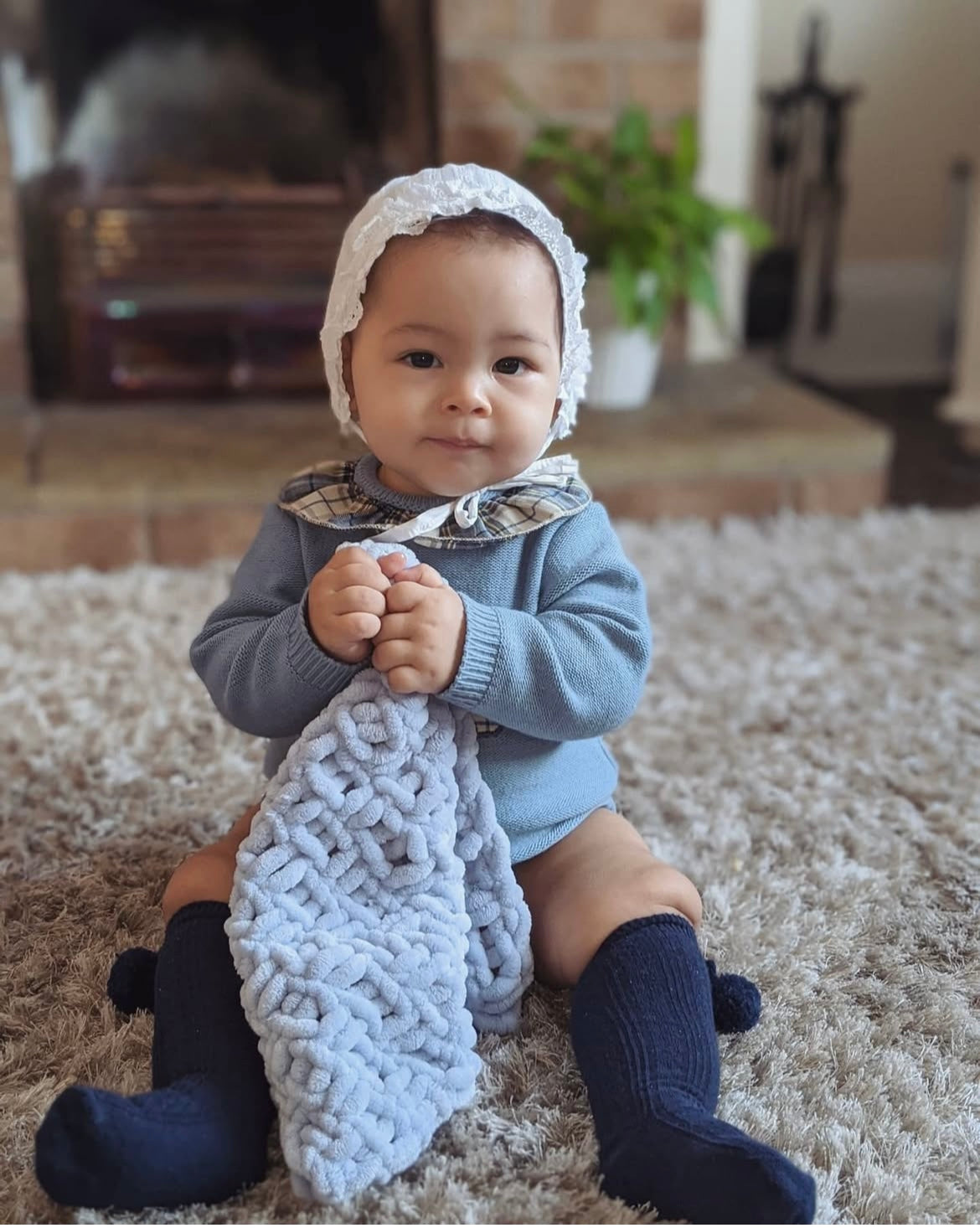 Handmade Chenille Baby Comforter – Soft Comfort Square | SnugaBug